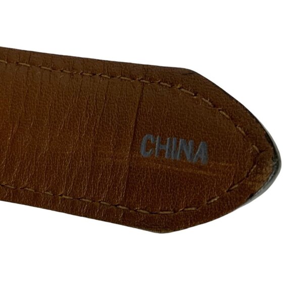 Vintage Brighton Mens Braided Leather Belt Silvertone Brass Buckle Size 40 Brown - Picture 7 of 7